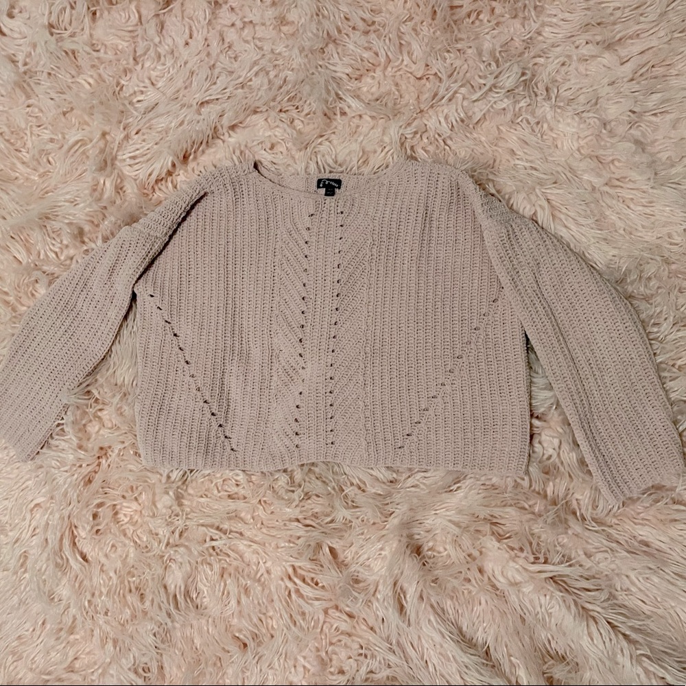 Blush Pink Cropped Sweater